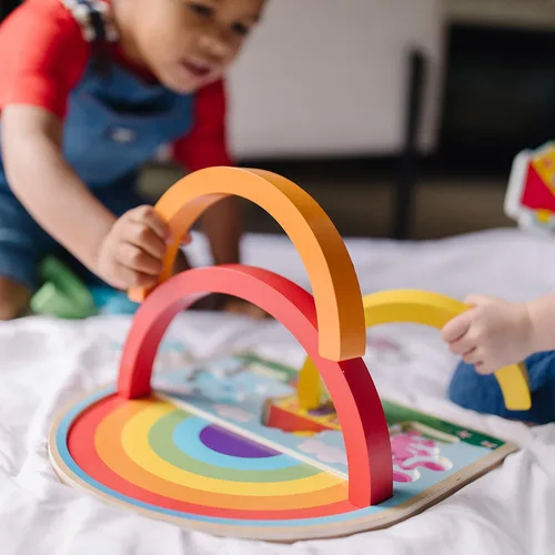 Vista 9 de Melissa & Doug Blue's Clues & You! Rompecabezas de madera con diseño de arco iris (9 piezas)