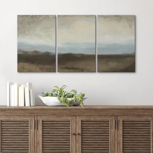 Vista 374 de wall26 Lienzo enmarcado para pared, juego de arte de acuarela pastel, paisaje rural, ilustraciones con formas abstractas, arte moderno, decorativo