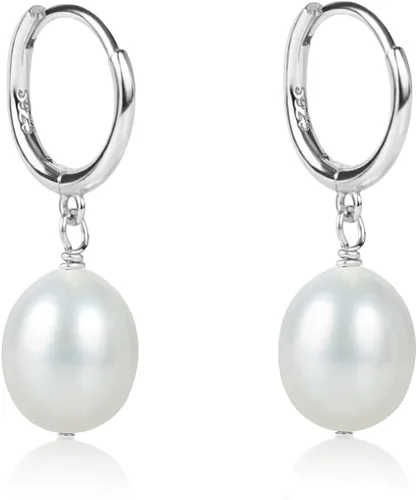 Vista 25 de LILY LUSTRE - Aretes colgantes de plata de ley 925 chapados en oro de 14 quilates, seleccionados a mano, calidad AAAA, color blanco natural