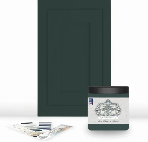 Vista 200 de Pintura TODO EN UNO, Abbey (gris cálido), Muestra de 8oz - Pintura duradera para gabinetes y muebles. Imprimación y capa superior incorporadas,