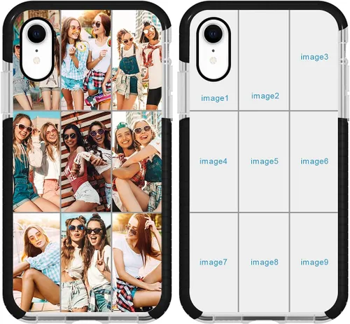 Vista 8 de Funda de teléfono personalizada para iPhone XR, diseño personalizado de fotos de collage de múltiples imágenes, resistente a los golpes, resistente