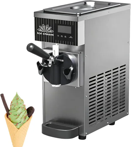 Vista 8 de Máquina comercial de helado suave, 8.8-11 lbs/H, máquina de helado suave con panel LCD, limpieza automática y preenfriamiento, fácil ración Ope