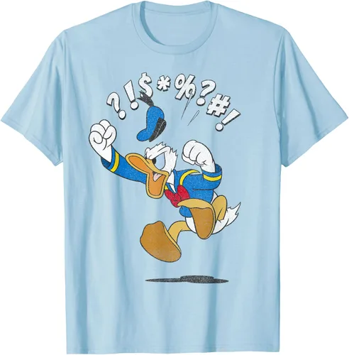 Vista 57 de Disney Mickey And Friends - Camiseta vintage de Donald Duck Angry Jump, Negro