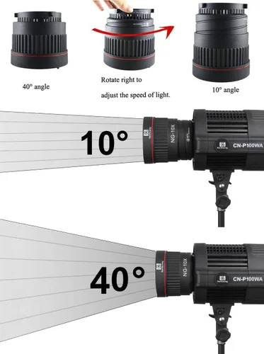 Vista 6 de EXMAX NG-10X Fresnel Adaptador de enfoque de lente Fresnel Spot S-Mount Adaptador Accesorio 10-40° 5X Lente de enfoque más brillante Ajustar