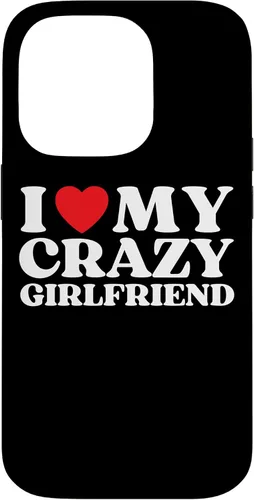 Vista 17 de Funny I Love My Crazy Girlfriend I Red Heart My Crazy GF - Carcasa para iPhone 17