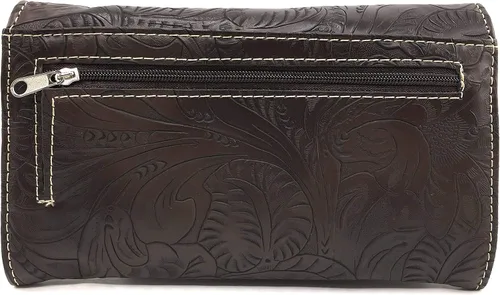 Vista 4 de Zelris Western turquesa piedra Cruz mujeres Crossbody muñeca asa triple cartera