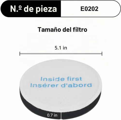 Vista 2 de Filtros de repuesto para aspiradora vertical sin bolsa Eureka PowerSpeed, compatible con modelos NEU280, NEU182A, NEU182B, NEU185, NEU186, NEU188
