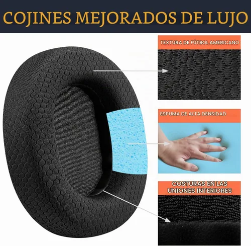 Vista 6 de SOULWIT Almohadillas de malla para Sony MDR-7506/MDR-V6/MDR-V7/MDR-CD900ST - Negro