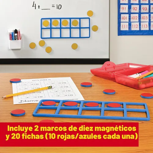 Vista 2 de Learning Advantage 7469 Tablero de espuma magnética gigante con diez marcos (2 unidades).