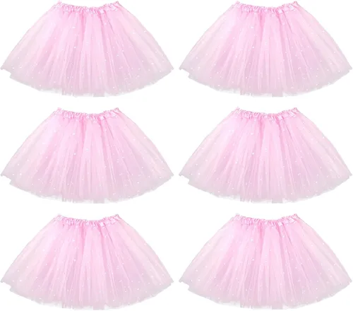Vista 8 de kilofly Juego de 6 piezas de tutú de ballet para niñas, cumpleaños, princesa, fiesta, fiesta, conjunto de falda