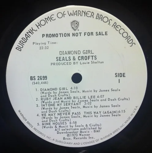 Vista 2 de SEALS & CROFTS DIAMOND GIRL disco de vinilo