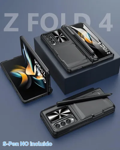 Vista 8 de Viaotaily Funda para Galaxy Z Fold 4 con Soporte para S Pen y Tarjetero y Protección de Bisagra, Protector de Pantalla Integrado y Cubierta