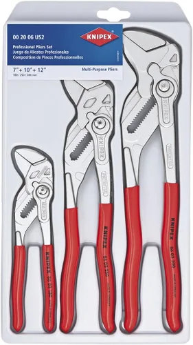 Vista 2 de KNIPEX - Herramientas 00 20 06 US2, juego de 3 piezas de llave de alicates y alicates cobra de 7-1/4 de pulgada