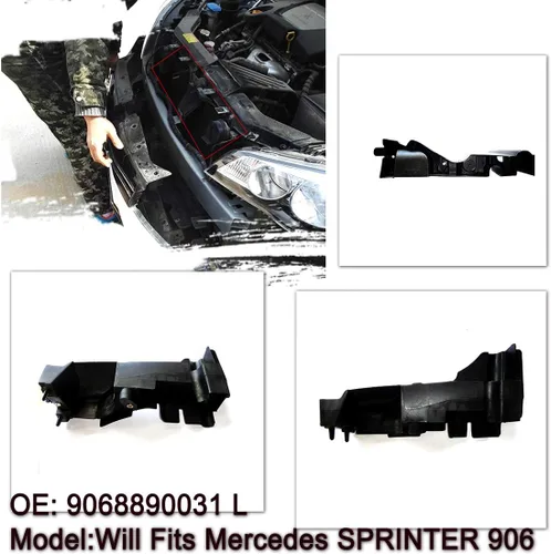 Vista 3 de Soporte de parachoques delantero izquierdo compatible con Mercedes Benz Sprinter 906 OE 9068890031 (izquierda OE 9068890031)