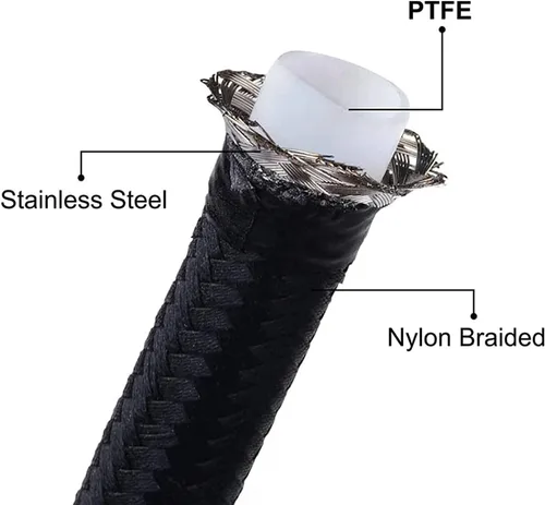 Vista 3 de SPELAB 6AN - Líneas de manguera flexible de PTFE para refrigerador, 7 pies, nailon y acero inoxidable trenzados, reemplazo 4L60/700R4/TH350/TH400