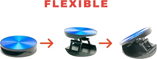 Vista 2 de Soporte de agarre para teléfono de dedo para iPhone y Samsung. Soporte de teléfono para enchufe de teléfono de escritorio (azul)
