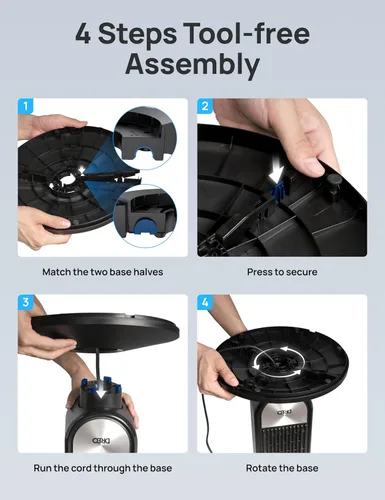 Vista 8 de Dreo - Ventiladores inteligentes de torre para el hogar, ventilador oscilante de 90° para dormitorio, control de voz, temporizador de 12H