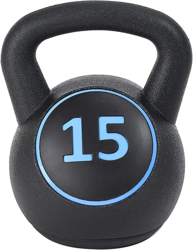 Vista 7 de BalanceFrom Vinyl Kettlebell Set, 30/45/50/75 Pound Options – Cement-Filled Strength Training Weights with Ergonomic Grip and Color Coding for Full