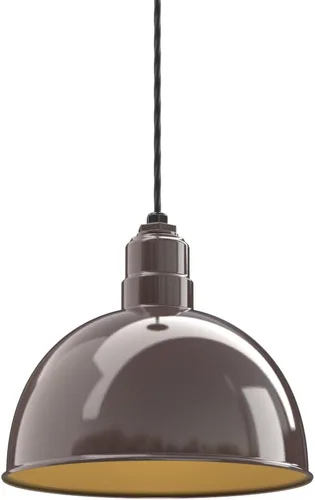 Vista 29 de Steel Lighting Co. Colgante de cuenco rosa Lámpara montada en el techo Cúpula de 15 pulgadas vástago de 12 pulgadas Estilo granero de acero