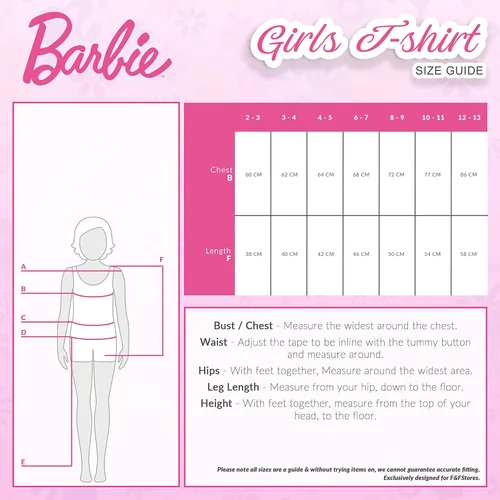 Vista 7 de Barbie Camiseta para niñas, ropa para niñas de 2 a 13 años