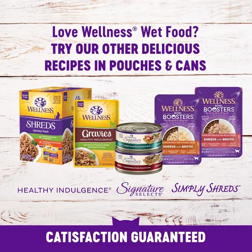 Vista 5 de Comida húmeda para gatos Healthy Indulgence, libre de granos, bolsa de 3 onzas (paquete de 24 envases), de Wellness