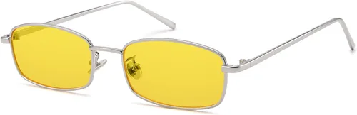 Vista 10 de Y2k - Lentes de sol rectangulares para mujer y hombre, estilo retro de los años 80 y 90 A1 dorado/gris