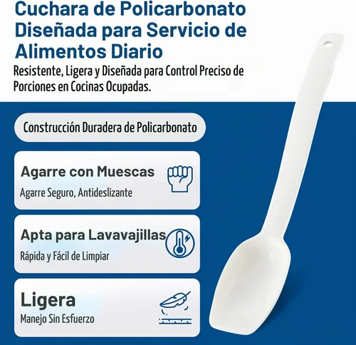 Vista 3 de Carlisle Cucharas para servir ensalada/bufé, macizas y perforadas, .25 onzas - .8 onzas., Blanco, 1