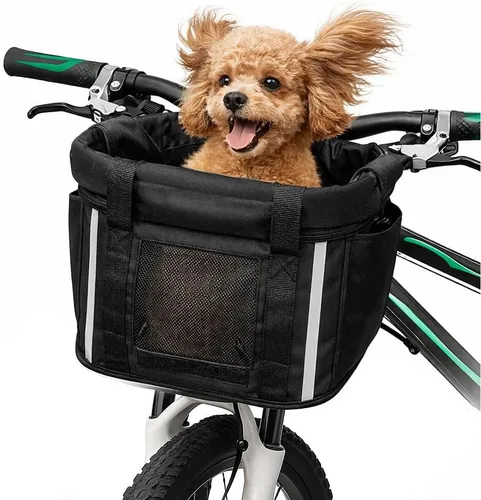 Vista 8 de ANZOME Bike Basket, Foldable Front Handlebar Carrier with Quick Release