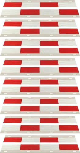 Vista 10 de KUAFU Reflector de aluminio con solapa de barro de 24 x 3 pulgadas para semirremolque y semirremolque Tiras rectas con cinta reflectante Reflector