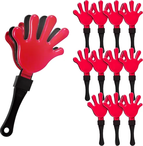 Vista 19 de Windy City Novelties Paquete de 12 mini pinzas de mano de 7 pulgadas, ruidosos de plástico para juegos deportivos, rallyes de pep, portones traseros