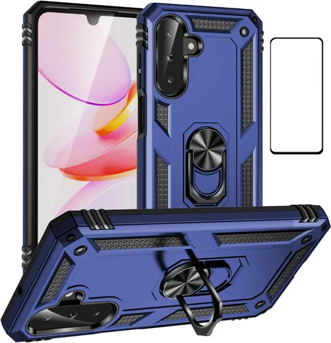 Vista 16 de Funda para Xiaomi POCO X3 NFC /X3 Pro con protector de pantalla, armadura de protección militar híbrida resistente a prueba de golpes, funda Negro