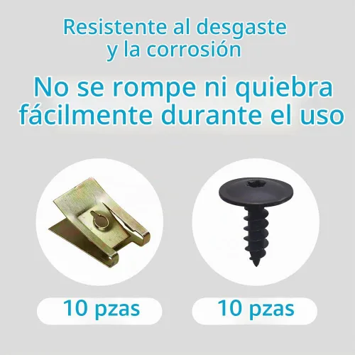 Vista 7 de 10 juegos de cubierta de guardabarros de parachoques, cubierta de forro de guardabarros de parachoques, pernos de parachoques delanteros, tornillos