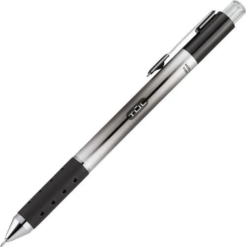 Vista 2 de TUL GL1 Pluma de Gel Retráctil, Punta de Aguja, 0.7 mm, Caña Gris, Tinta Negra, Paquete de 12