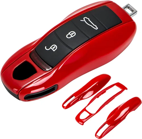 Vista 9 de AeroBon Funda pintada de 3 piezas para llavero compatible con reemplazo de carcasa de llave Porsche (MK1, gris ágata) Also fits 911 718 Boxster