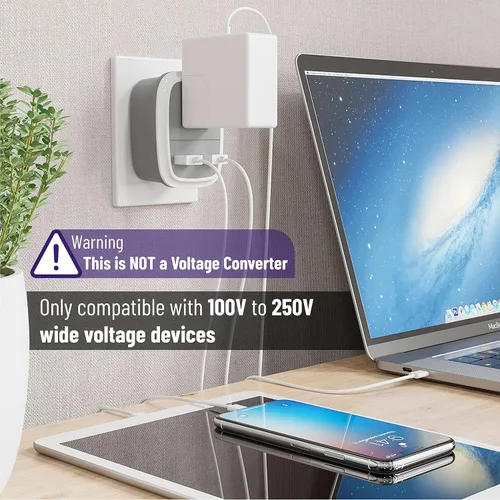 Vista 6 de Adaptador de viaje europeo Bates con USB - Adaptador de enchufe de EE. UU. a Europa para viajes
