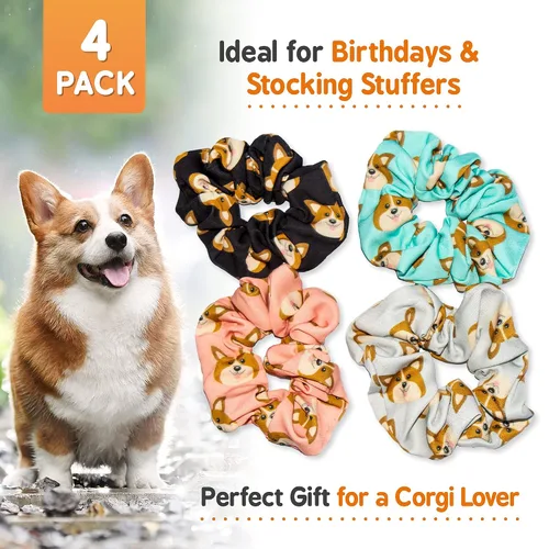 Vista 3 de Scrunchies - Bandas elásticas de algodón para el cabello – Lazos para el cabello – Accesorios para el cabello para niñas – Regalos para mujeres