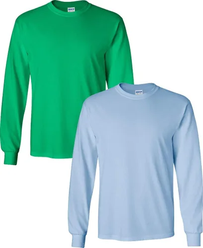 Vista 30 de Gildan Camiseta de manga larga de algodón ultra para adulto, estilo G2400, paquete múltiple Militar + ceniza.