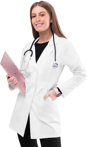 Vista 10 de Adar - Abrigos de laboratorio universales para mujer, abrigo de laboratorio Perfection de 32 pulgadas Negro