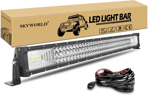 Vista 9 de SKYWORLD 52 pulgadas 675 W triple fila LED barra de luz delgada spot inundación Combo haz de trabajo conducción niebla lámpara barco iluminación