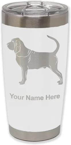 Vista 35 de LaserGram Vaso aislado al vacío de 20 onzas, perro sabueso, grabado personalizado incluido (negro)