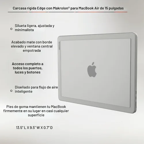 Vista 3 de Incase Edge Hardshell con Makrolon® - Funda para MacBook Air de 15 pulgadas - 2025, 2024, 2023, M4, M3, M2 - Funda para MacBook, Cubierta