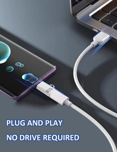 Vista 4 de Paquete de 2 adaptadores de carga USB-C compatibles con iPhone 15/15Plus/15Pro/15 Pro Max, Pad Air i OS y más dispositivos tipo C, carga tipo C