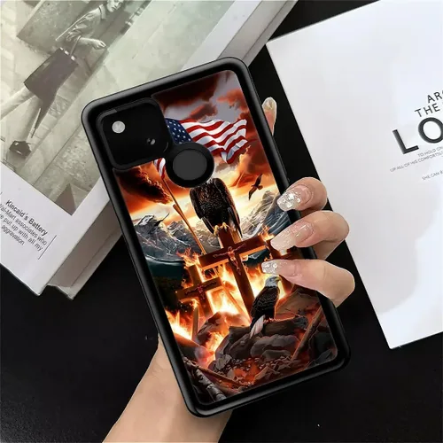 Vista 459 de Compatible con Google Pixel 4A 5G Mobile Case Creative Acrylic Panel trasero Silicona Protección Grip especialmente diseñado para Google Pixel 4A 5G
