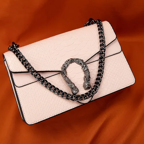 Vista 7 de Aiqudou Crossbody Satchel Handbag for Women - Fashion Snake Print Chain Purse Luxury Leather Shoulder Bags