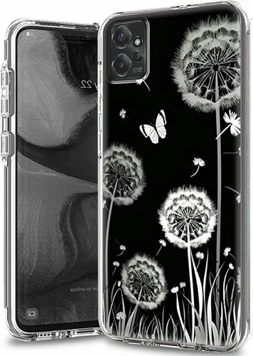 Vista 19 de Funda transparente para Motorola Moto G 5G 2023 con patrón de ciervo de bandera estadounidense para mujeres y hombres, doble capa híbrida de TPU