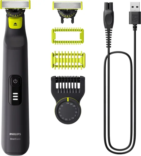 Vista 8 de PHILIPS OneBlade Pro Face + Body Hybrid Electric Trimmer & Shaver, recargable, peine de precisión ajustable de 14 longitudes, kit de cuerpo, hoja