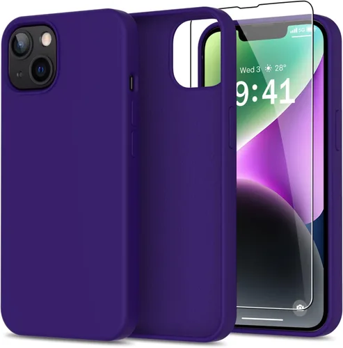 Vista 15 de bemal Funda para iPhone 14 Pro con protector de pantalla, silicona líquida de ajuste delgado, forro de microfibra suave, diseñada para mujeres
