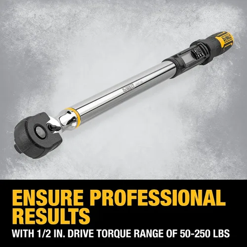 Vista 4 de DEWALT Llave dinamométrica digital, accionamiento de 1/2 pulgada, 50-250 FT-LB, con estuche de almacenamiento (DWMT17060)