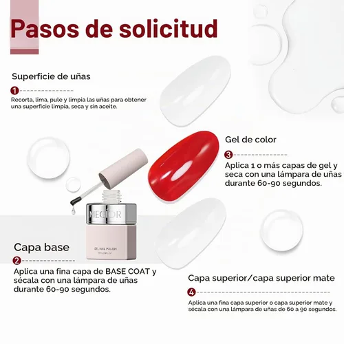 Vista 4 de MEGIOR Esmalte de uñas de gel libre de TPO, 0.5 onzas líquidas, base de gel transparente para remojar la lámpara de uñas LED, capa base de larga
