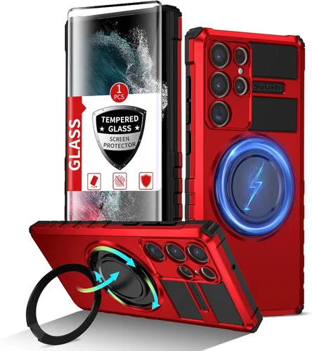 Vista 75 de Funda magnética para Samsung Galaxy Note 20 Ultra compatible con carga inalámbrica MagSafe, con 1 protector de pantalla, anillo de soporte integrado